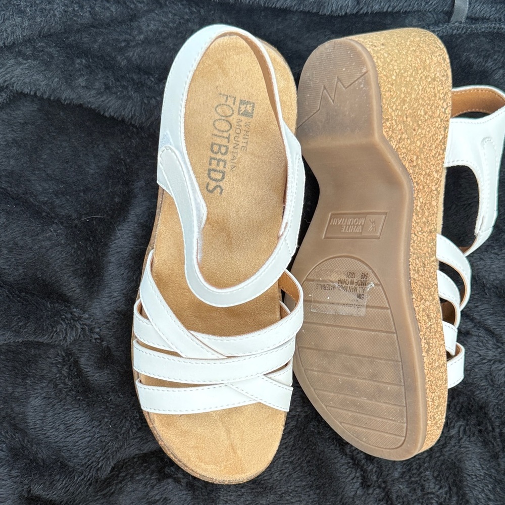 White Mountain comfy White Strappy Sandals